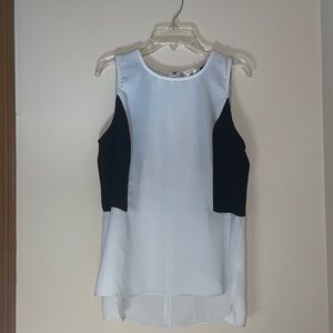 Size Small Kenar Dress Shirt, White and Black, light material, see through